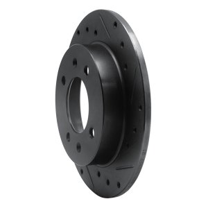 Hyundai Tiburon Brake Rotor (1) - Rear Right - R1 Concepts - Drilled & Slotted - Black - `97-`06